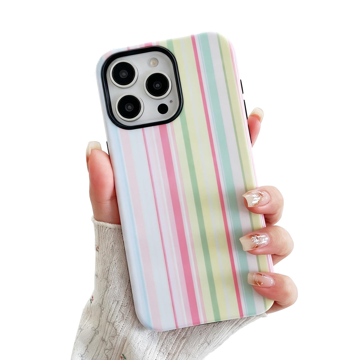Colorful Striped Pattern Phone Case,for iPhone 15