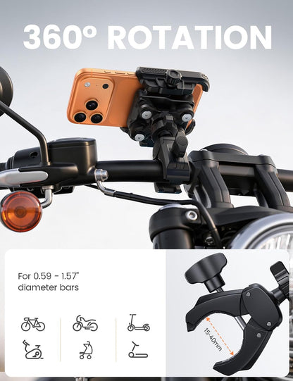 Lamicall Motorcycle Bike Phone Mount with Upgrade Vibration Dampener