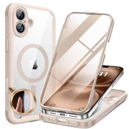 Miracase Magnetic for iPhone 15 Pro Max Case 6.7'' [Compatible with Magsafe] Full-Body Drop Proof Bumper Phone Case for iPhone 15 Pro Max with Built-in 9H Tempered Glass Screen Protector,Black