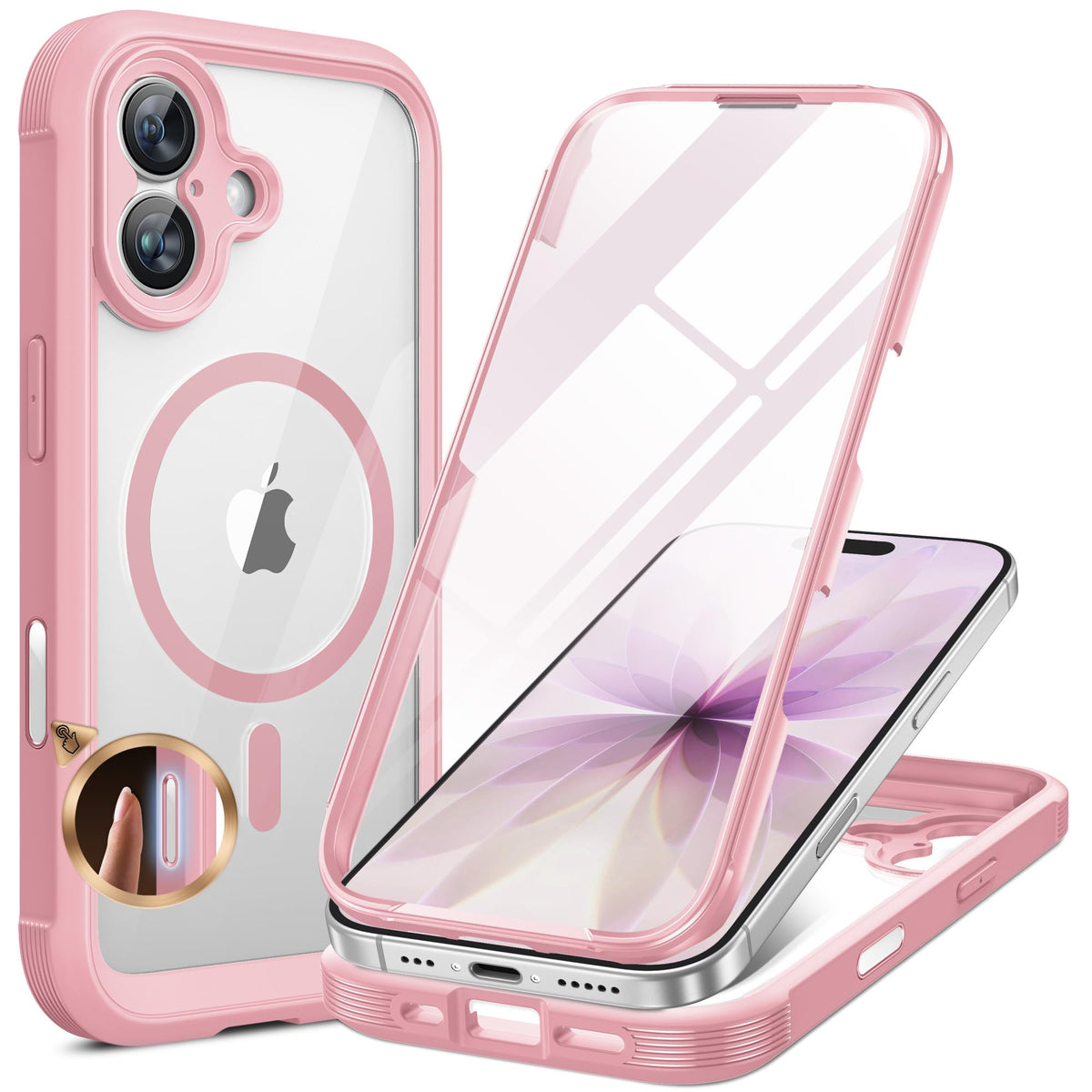 Miracase Magnetic for iPhone 15 Pro Max Case 6.7'' [Compatible with Magsafe] Full-Body Drop Proof Bumper Phone Case for iPhone 15 Pro Max with Built-in 9H Tempered Glass Screen Protector,Black
