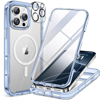 Miracase Magnetic for iPhone 15 Pro Max Case 6.7'' [Compatible with Magsafe] Full-Body Drop Proof Bumper Phone Case for iPhone 15 Pro Max with Built-in 9H Tempered Glass Screen Protector,Black