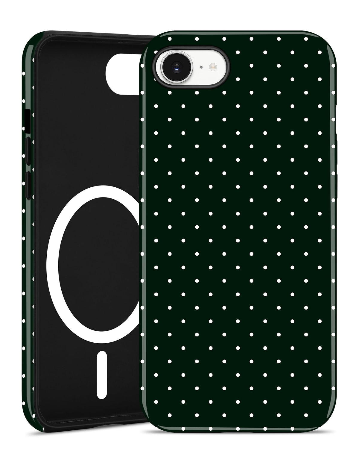 Jusy Magnetic Polka Dot Case for iPhone 16,White