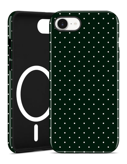 Jusy Magnetic Polka Dot Case for iPhone 16,White