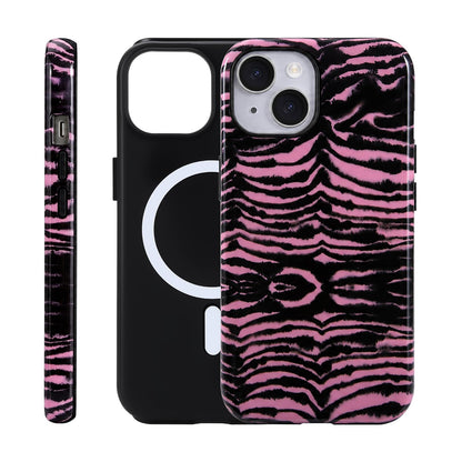 for iPhone 17 ProMax/18 ProMax Case - Wireless Charging for MagSafe, Dual-Layer Design (Outer Hard PC Shell + Inner Soft TPU Shell), Unisex Shockproof Protective Case - Tiger Stripe Pattern.