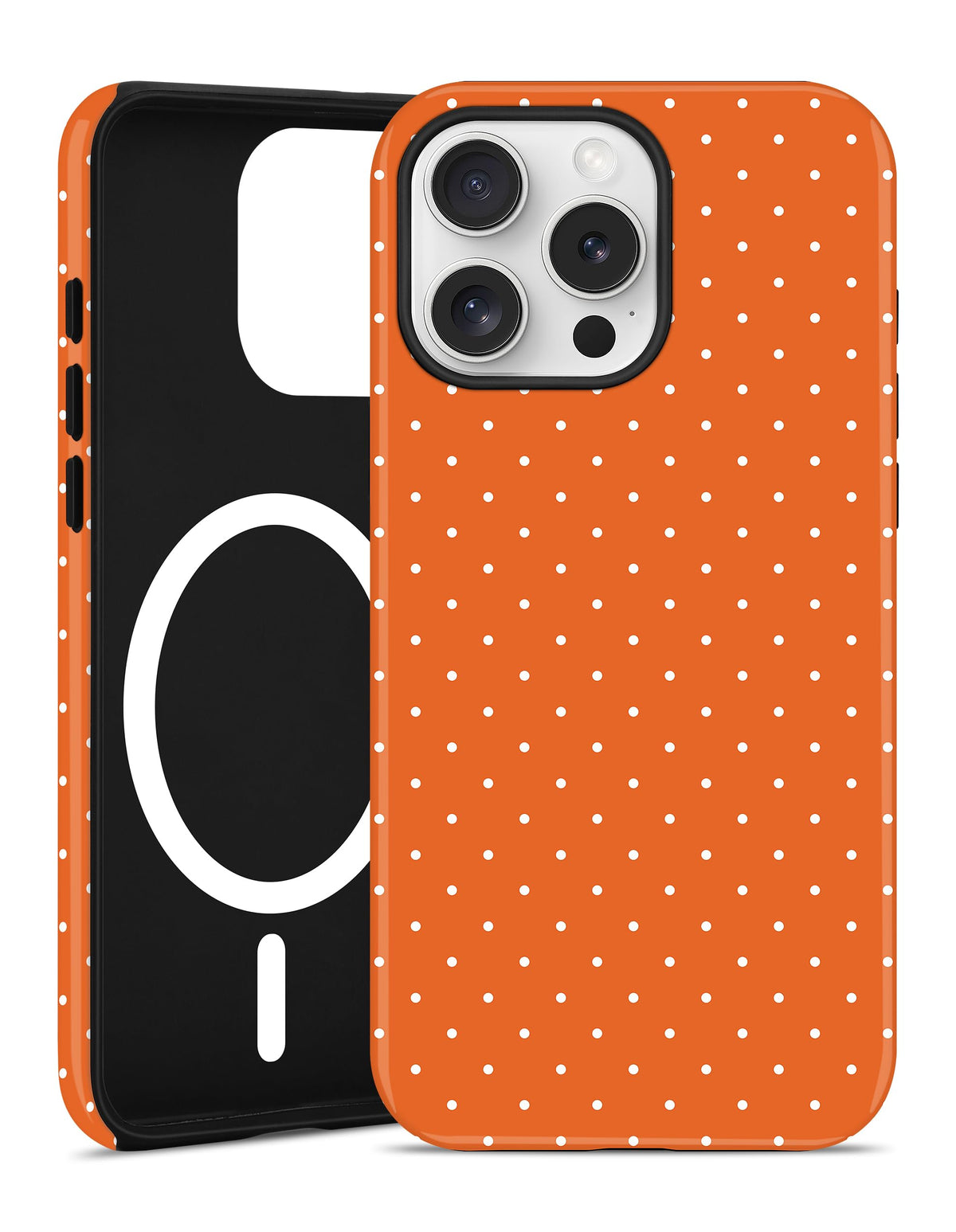 Jusy Magnetic Polka Dot Case for iPhone 16,White