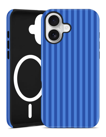 Magnetic Striped Phone Case for iPhone 17, Navy Blue