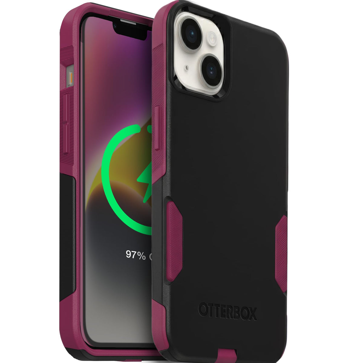 OtterBox iPhone 14 & iPhone 13 Commuter Series Case - INTO THE FUCSHIA (Pink), slim & tough, pocket-friendly, with port protection