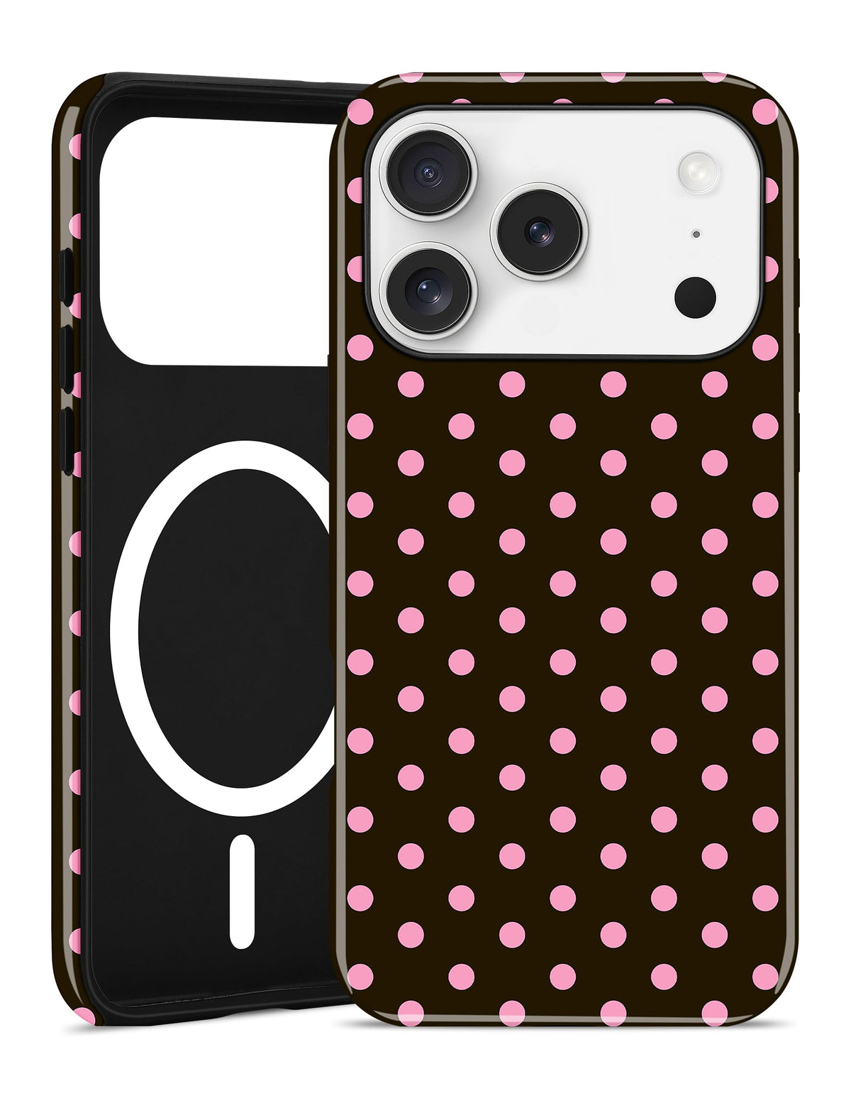 Jusy Magnetic Polka Dot Case for iPhone 16,White