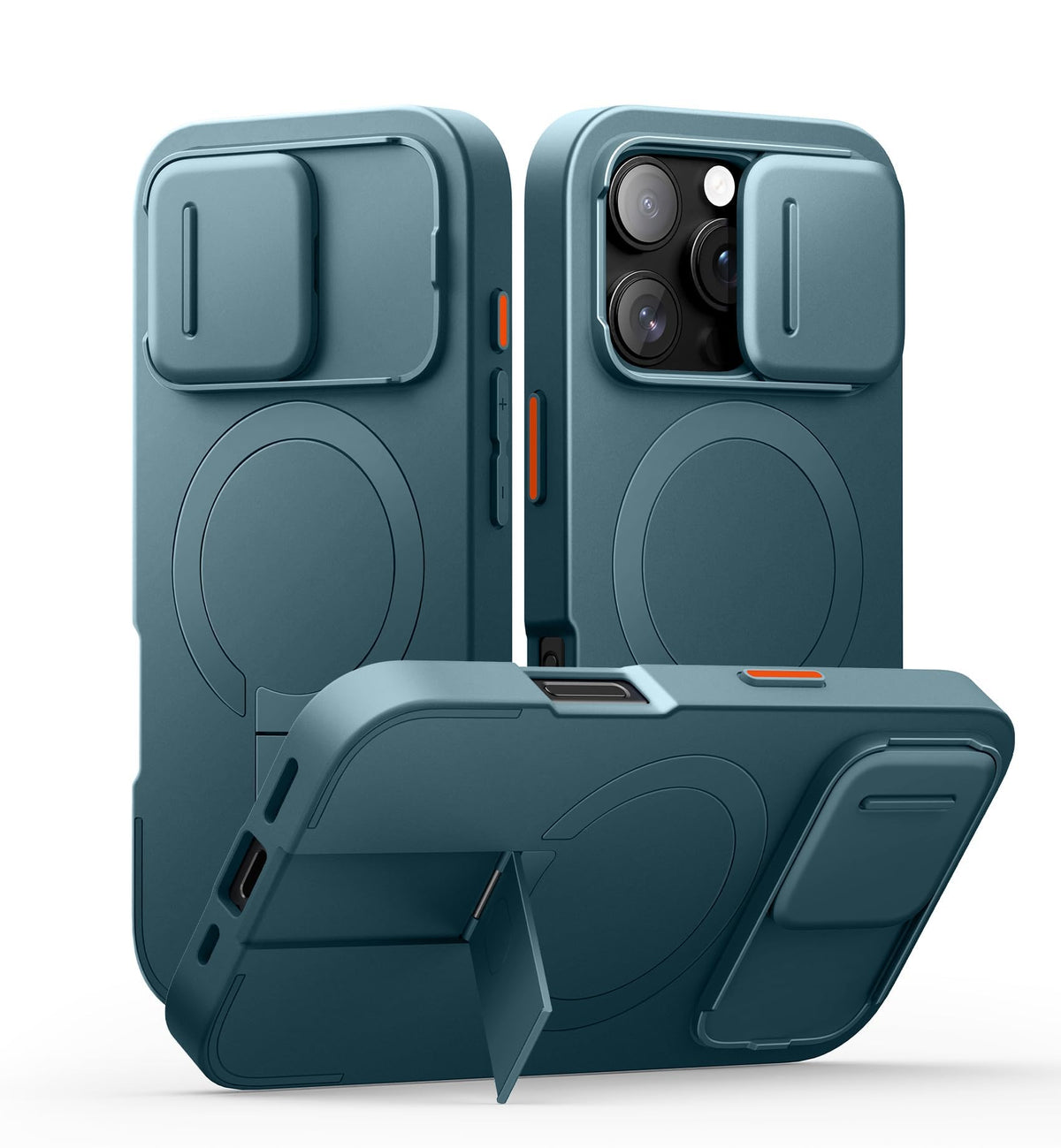 SURITCH for iPhone 17 Pro Max Case with Camera Control Cover, Camera Cover and Adjustable Kickstand, Compatible with MagSafe, Shockproof Bumper Protective Cases 6.9 Inch, Black