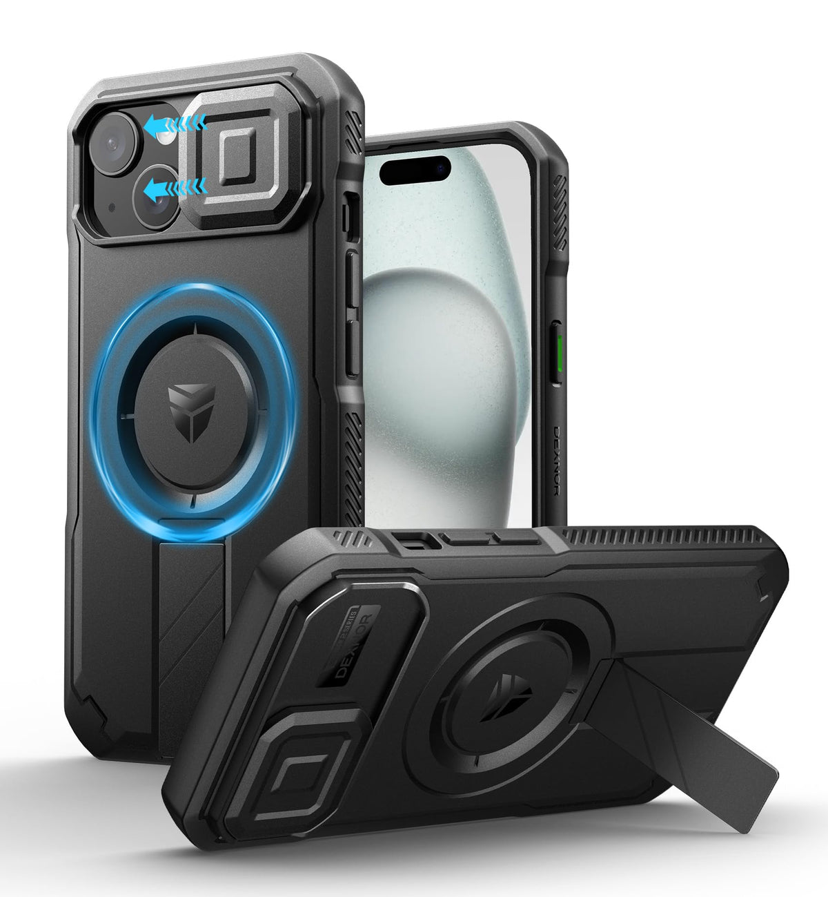Dexnor for iPhone 17e/16e Case with Slide Camera Cover, 6.1 inch Navy Blue