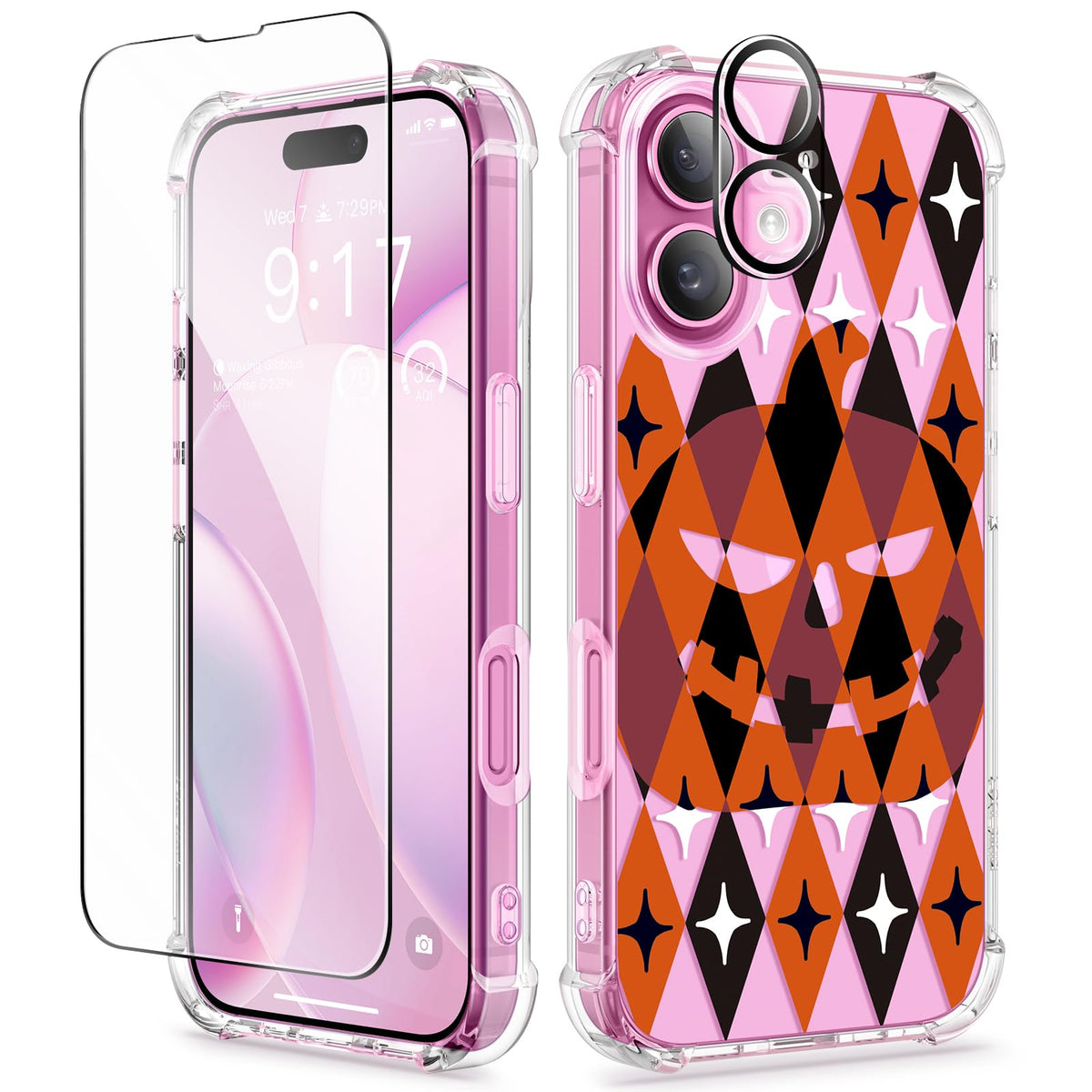 GVIEWIN for iPhone 14 Case Floral, Screen Protector & Camera Lens Protector
