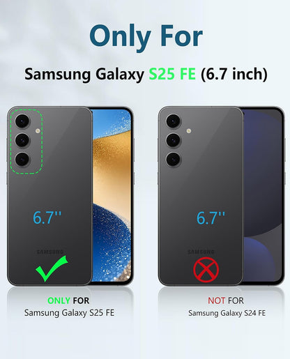 FNTCASE for Samsung Galaxy S25-FE Case with Belt Clip and Kickstand Black