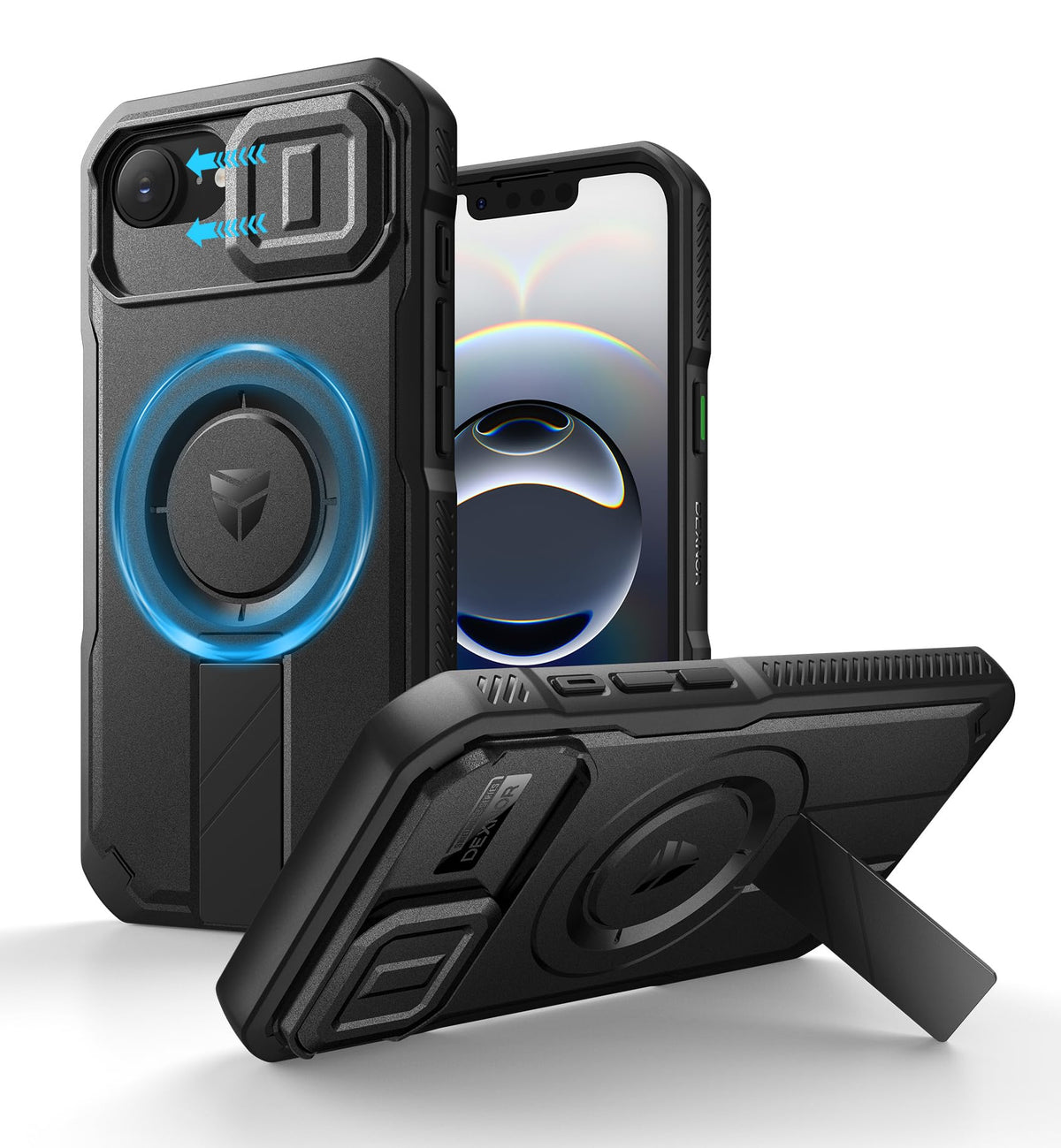 Dexnor for iPhone 17e/16e Case with Slide Camera Cover, 6.1 inch Navy Blue