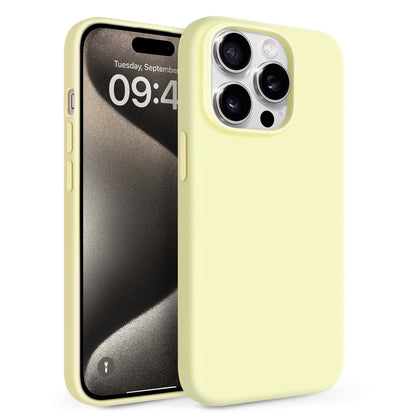 Newseego for iPhone 17 Pro Max Case with Camera Control Button, Solid Color Liquid Silicone Case for Women Girls Men Anti-Scratch Lining Shockproof Drop Protective Cover for iPhone 17 Pro Max-Yellow