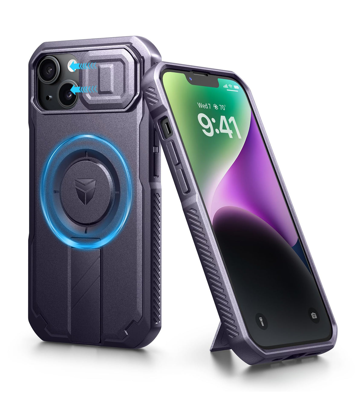 Dexnor for iPhone 17e/16e Case with Slide Camera Cover, 6.1 inch Navy Blue