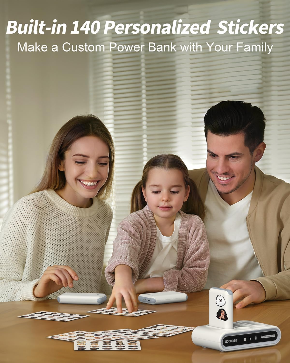 GOODaaa Portable Charger, 3-Pack 10000mAh Slim Power Bank Built in Cables