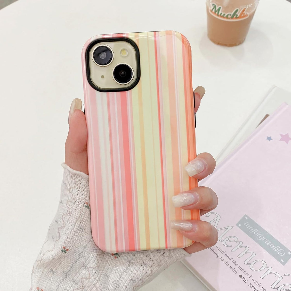 Colorful Striped Pattern Phone Case,for iPhone 15
