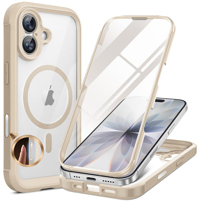 Miracase Magnetic for iPhone 15 Pro Max Case 6.7'' [Compatible with Magsafe] Full-Body Drop Proof Bumper Phone Case for iPhone 15 Pro Max with Built-in 9H Tempered Glass Screen Protector,Black