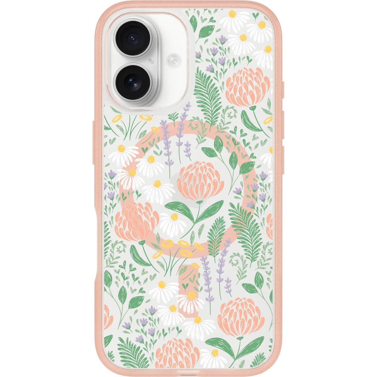 OtterBox iPhone 16 Pro Symmetry Series Clear Case - Floral Romance Blue
