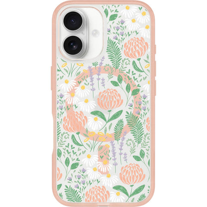 OtterBox iPhone 16 Pro Symmetry Series Clear Case - Floral Romance Blue