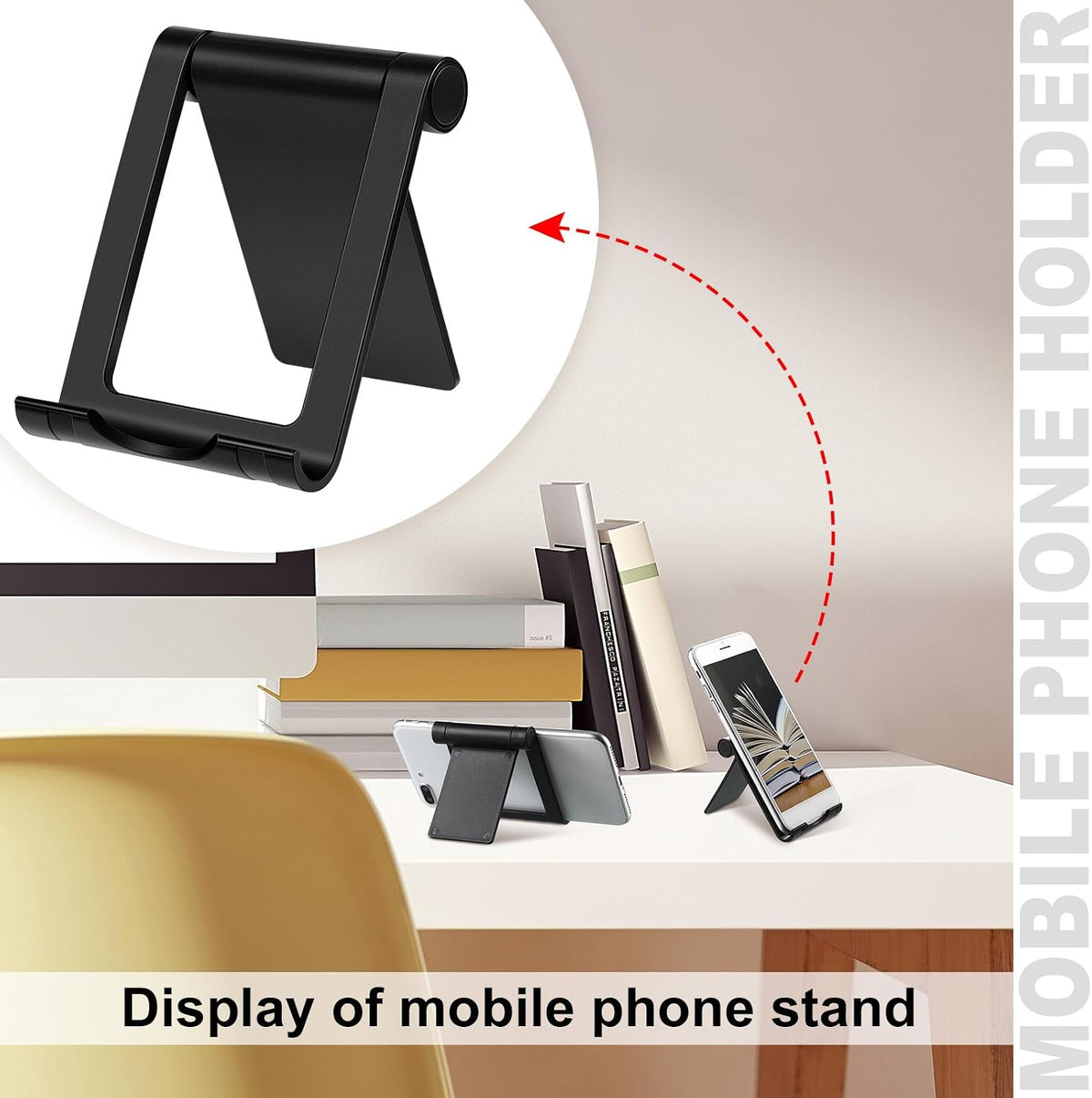 Fabbay 40 Pcs Phone Stand Compatible with Mobile Phones Tablets, Black