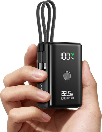 Nanotechnology Portable Charger 10000mAh with 2 Built-in Cables 45% Smaller