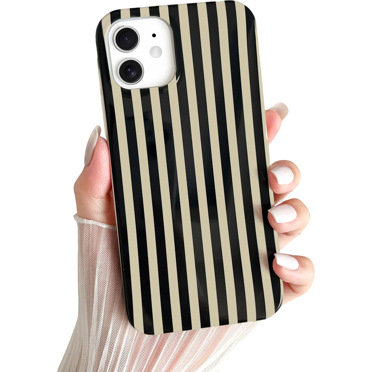 Yeddabox for iPhone 16 Pro Case Cute Striped Phone Case Soft TPU Slim Shockproof Phone Cover for Women Girls, Pink and Yellow
