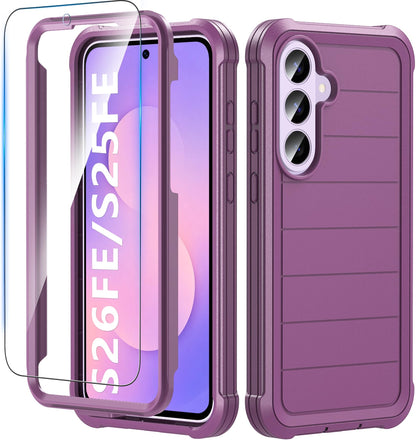 Hensinple for Samsung Galaxy A37 5G Phone Case with Screen Protector, Heavy Duty Military Shockproof Full Body Durable TPU Protective Cover Case for Samsung A37 5G (Black)
