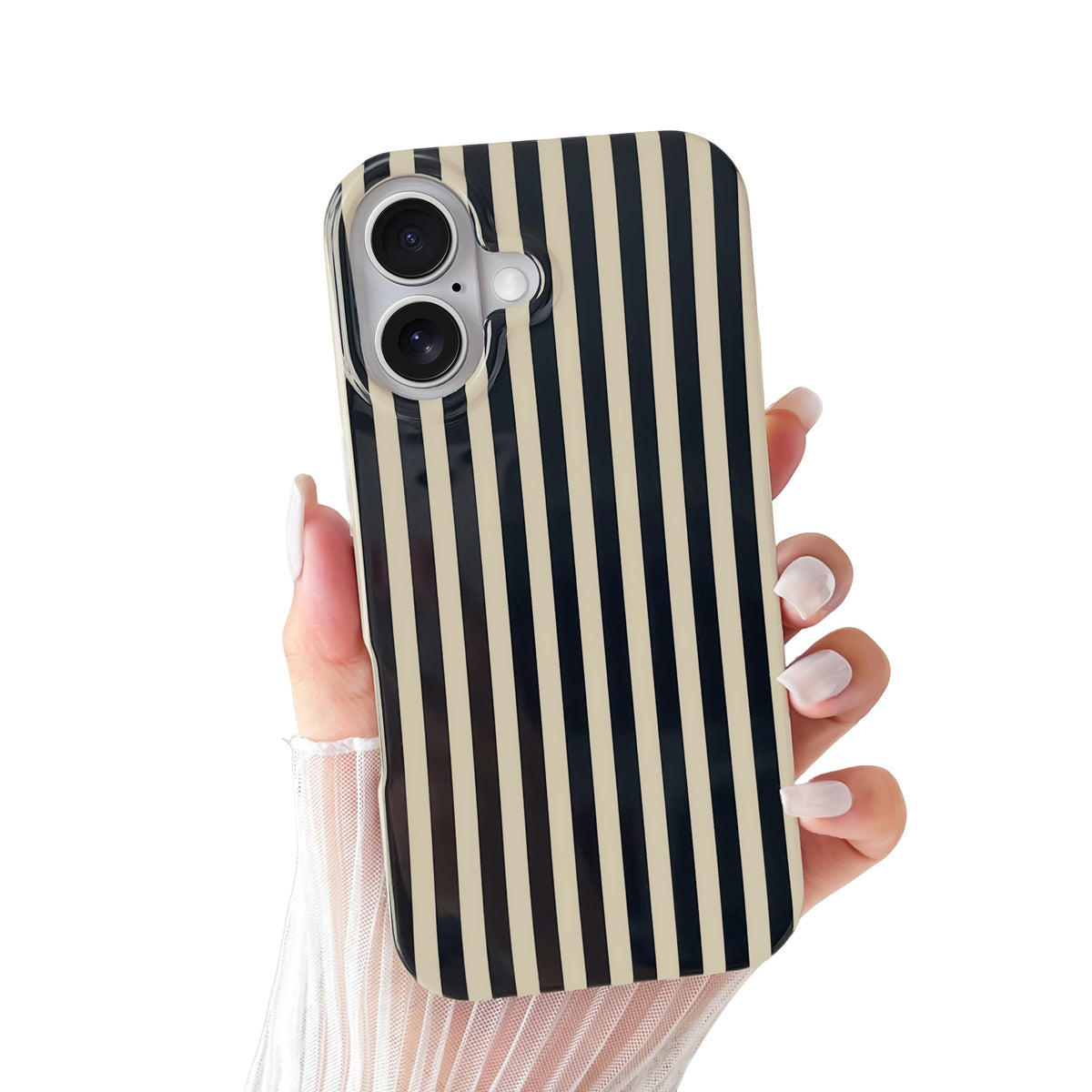 Yeddabox for iPhone 16 Pro Case Cute Striped Phone Case Soft TPU Slim Shockproof Phone Cover for Women Girls, Pink and Yellow