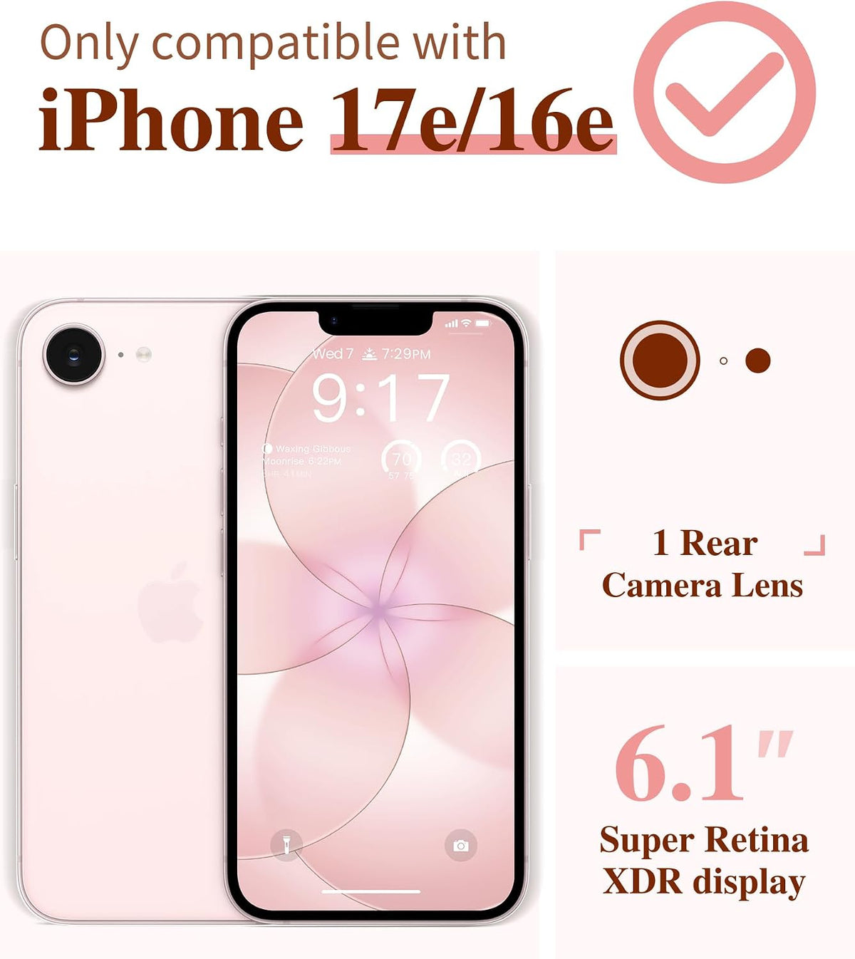 GVIEWIN for iPhone 17e Case & iPhone 16e Case with Screen Protector