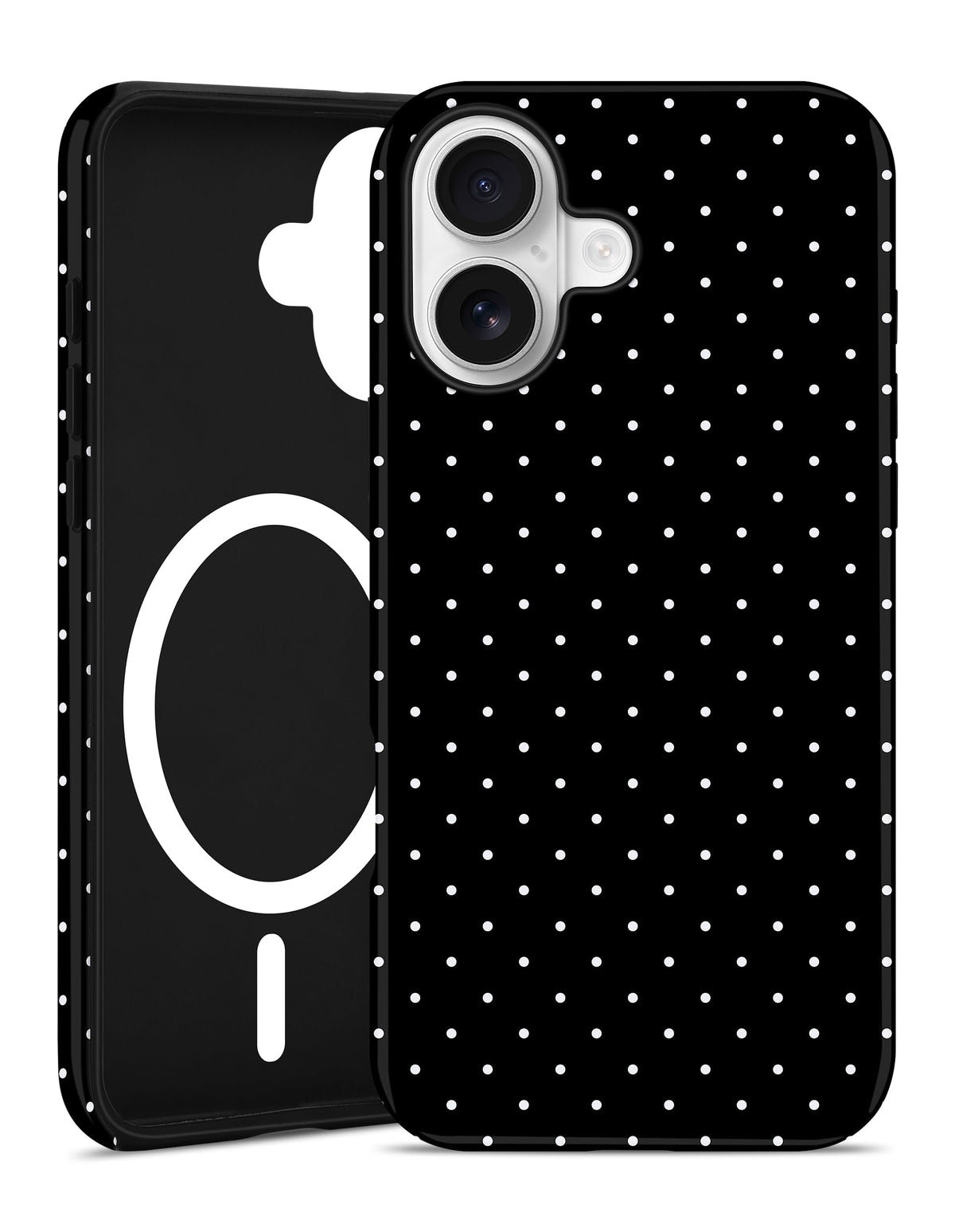 Jusy Magnetic Polka Dot Case for iPhone 16,White