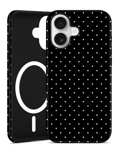 Jusy Magnetic Polka Dot Case for iPhone 16,White