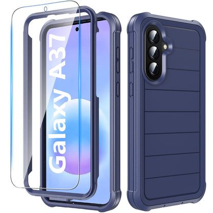 Hensinple for Samsung Galaxy A17 5G Phone Case with Screen Protector, Heavy Duty Military Shockproof Full Body Durable TPU Protective Cover Case for Samsung A17 5G (Black)