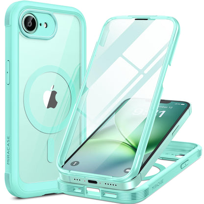Miracase Magnetic for iPhone 15 Pro Max Case 6.7'' [Compatible with Magsafe] Full-Body Drop Proof Bumper Phone Case for iPhone 15 Pro Max with Built-in 9H Tempered Glass Screen Protector,Black