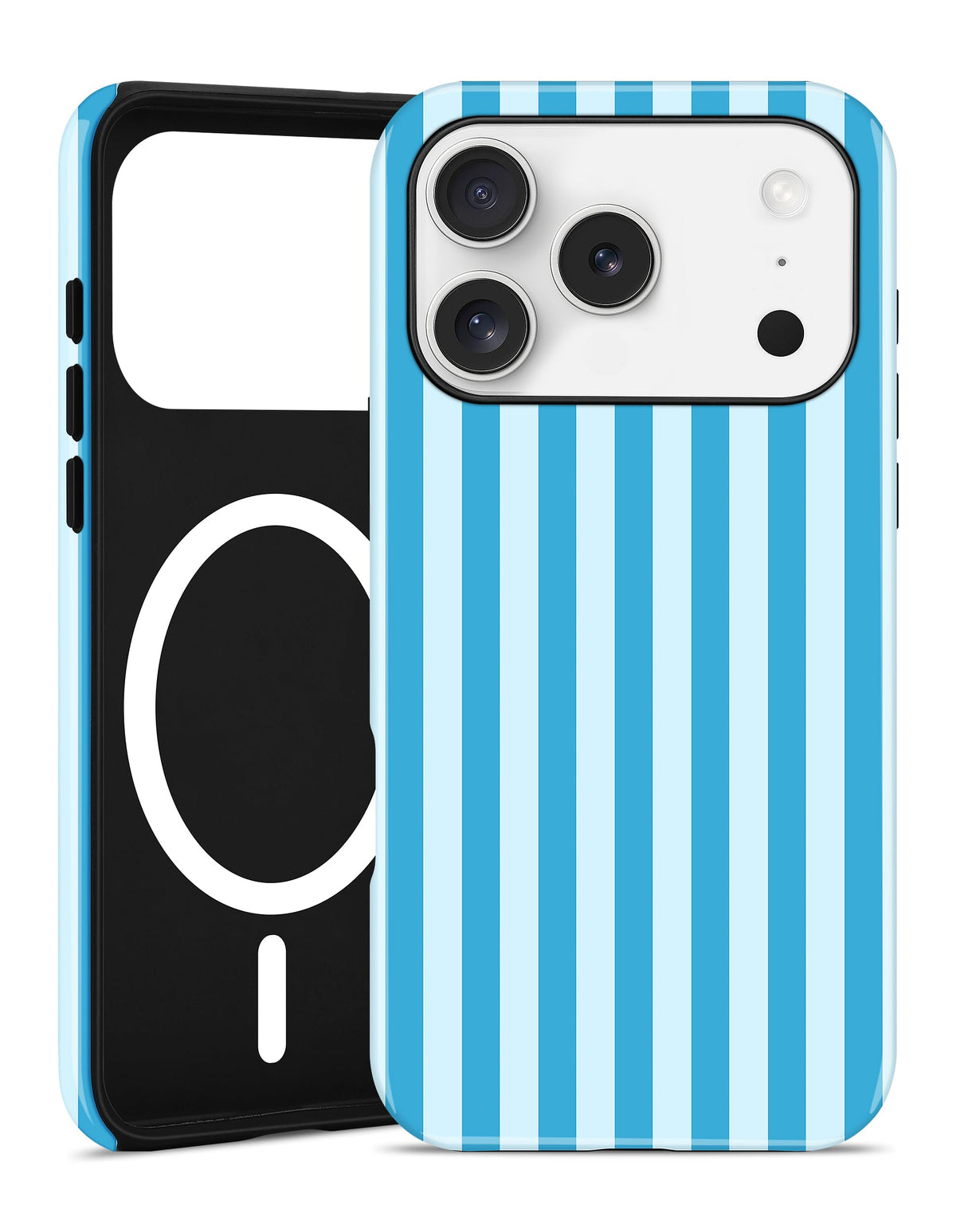 Magnetic Striped Phone Case for iPhone 17, Navy Blue