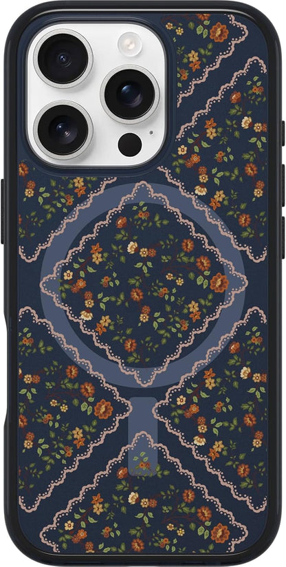 OtterBox iPhone 16 Pro Symmetry Series Clear Case - Floral Romance Blue