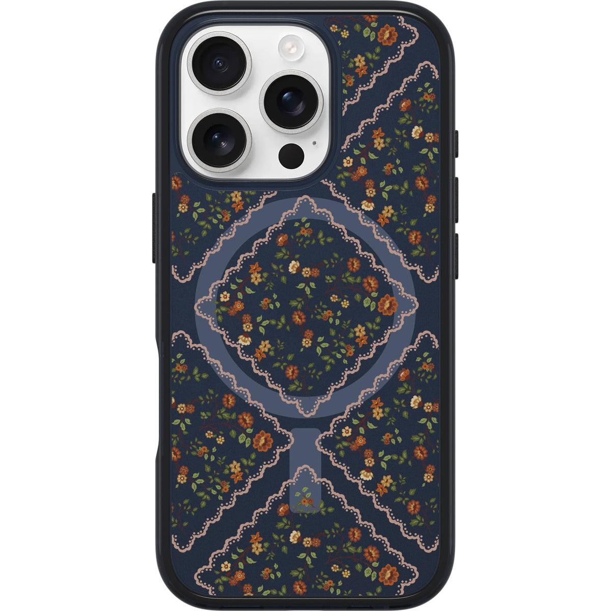 OtterBox iPhone 16 Pro Symmetry Series Clear Case - Floral Romance Blue