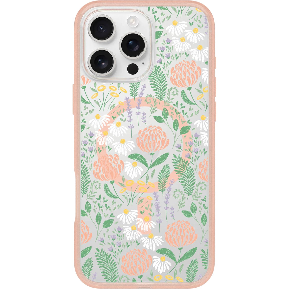 OtterBox iPhone 16 Pro Symmetry Series Clear Case - Floral Romance Blue