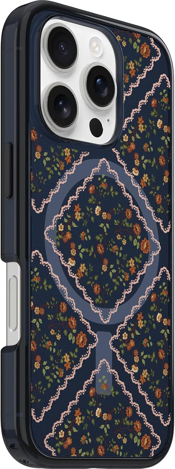 OtterBox iPhone 16 Pro Symmetry Series Clear Case - Floral Romance Blue