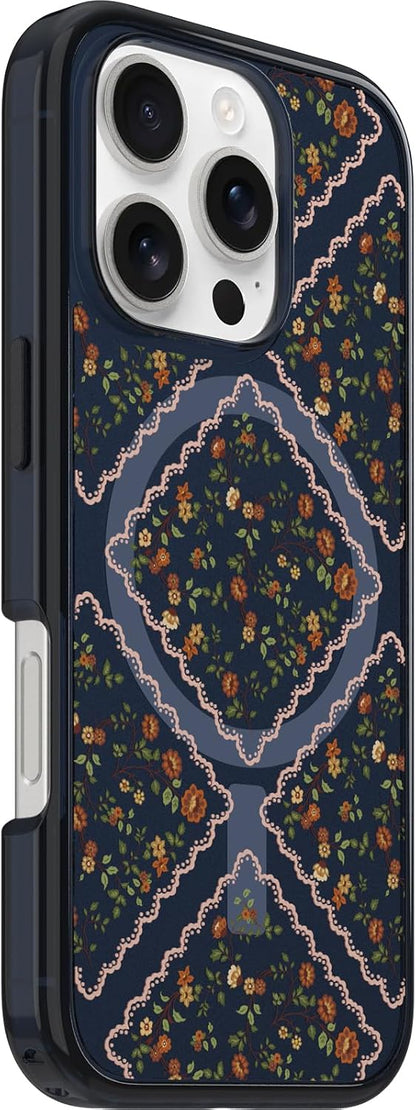 OtterBox iPhone 16 Pro Symmetry Series Clear Case - Floral Romance Blue