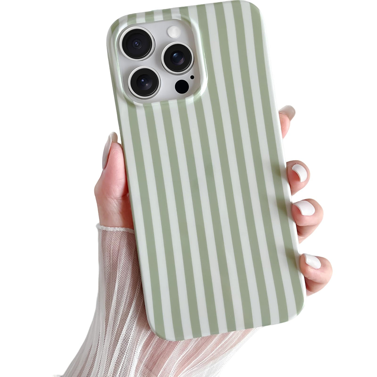 Yeddabox for iPhone 16 Pro Case Cute Striped Phone Case Soft TPU Slim Shockproof Phone Cover for Women Girls, Pink and Yellow