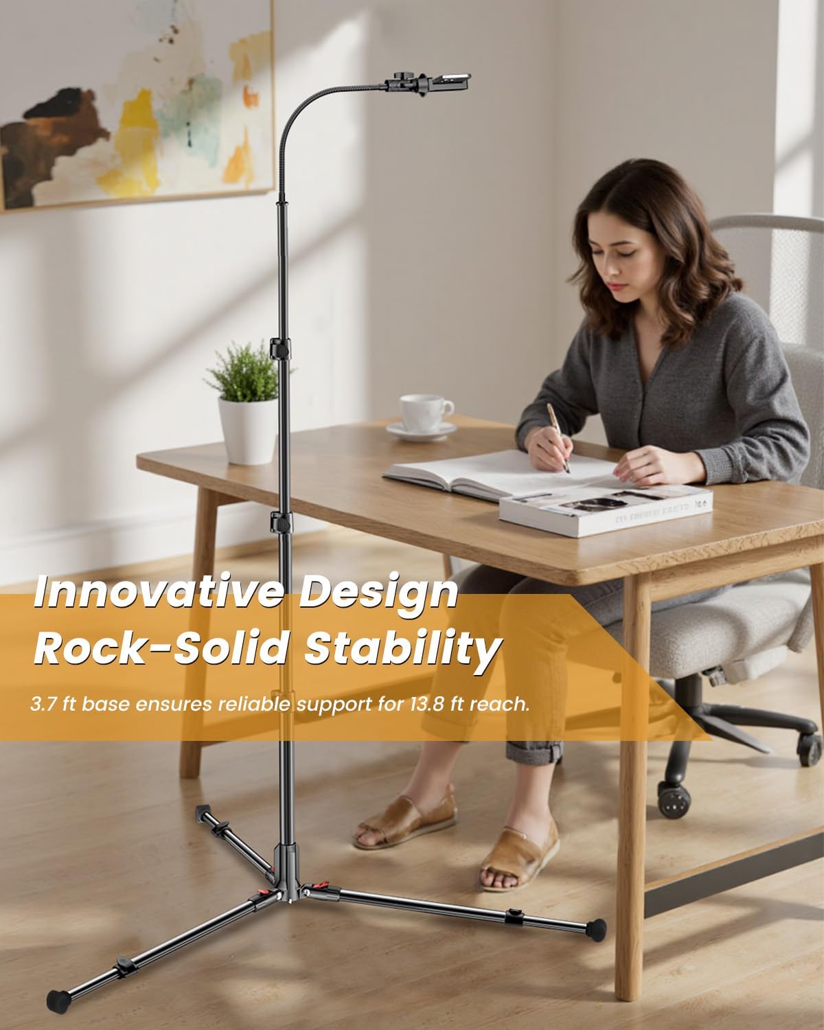 CAMBOFOTO 84" Phone Tripod, Tall Tripod for iPhone with Gooseneck & Remote