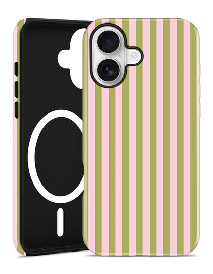 Magnetic Striped Phone Case for iPhone 17, Navy Blue