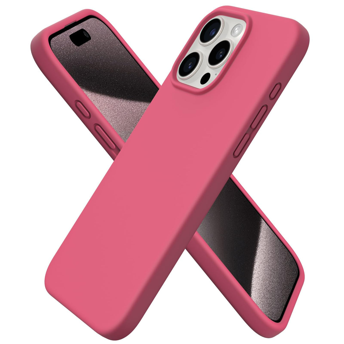 ORNARTO for iPhone 15 Pro Max Case, Liquid Silicone, Cherry Blossom