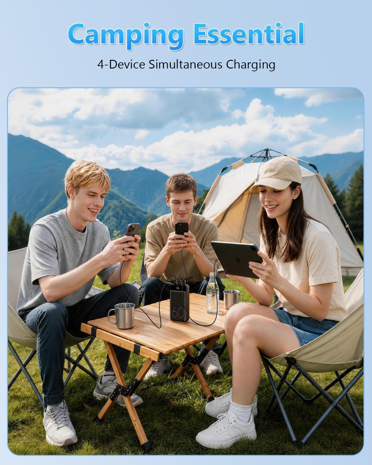 LQHUE Power Bank 60000mAh 22.5W Fast Charging Portable Charger with Flashlight, 4 Outputs & 3 Inputs LED Display Huge Capacity External Battery Pack for Most Electronic Devices on The Market
