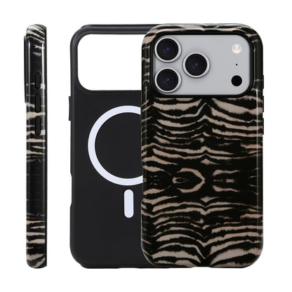 for iPhone 17 ProMax/18 ProMax Case - Wireless Charging for MagSafe, Dual-Layer Design (Outer Hard PC Shell + Inner Soft TPU Shell), Unisex Shockproof Protective Case - Tiger Stripe Pattern.