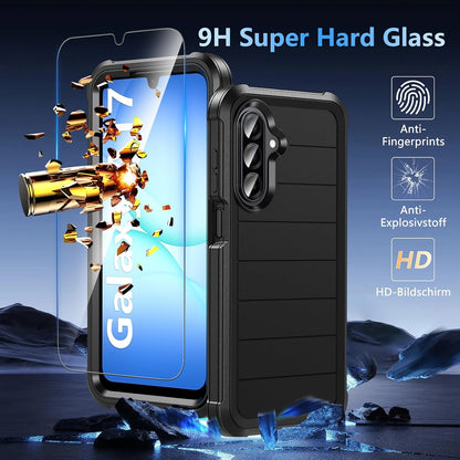 Hensinple for Samsung Galaxy A17 5G Phone Case with Screen Protector, Heavy Duty Military Shockproof Full Body Durable TPU Protective Cover Case for Samsung A17 5G (Black)