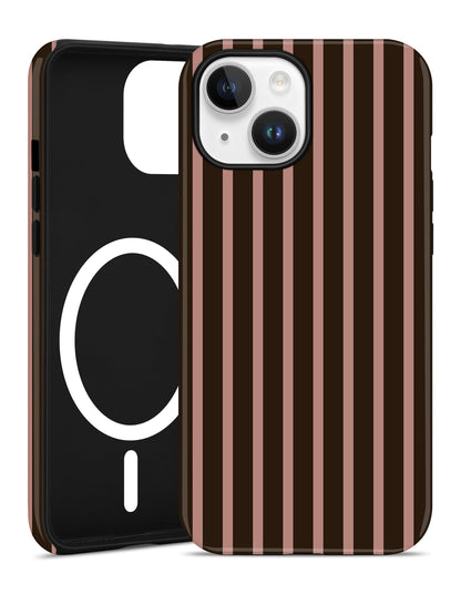 Magnetic Striped Phone Case for iPhone 17, Navy Blue