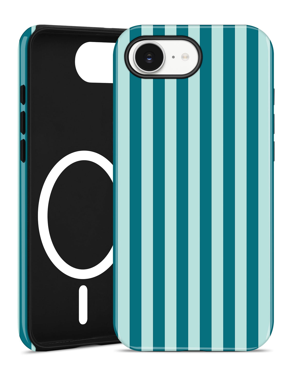 Magnetic Striped Phone Case for iPhone 17, Navy Blue