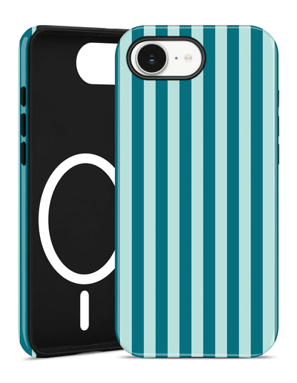 Magnetic Striped Phone Case for iPhone 17, Navy Blue